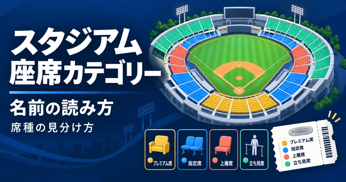 球場・スタジアムの座席カテゴリー名の読み方｜席種の見分け方